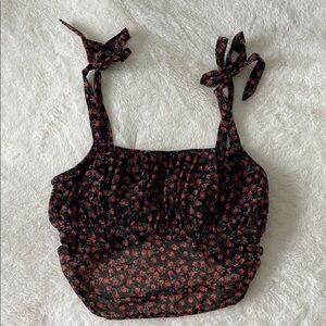 Gilly Hicks Black and Red Floral Bralette